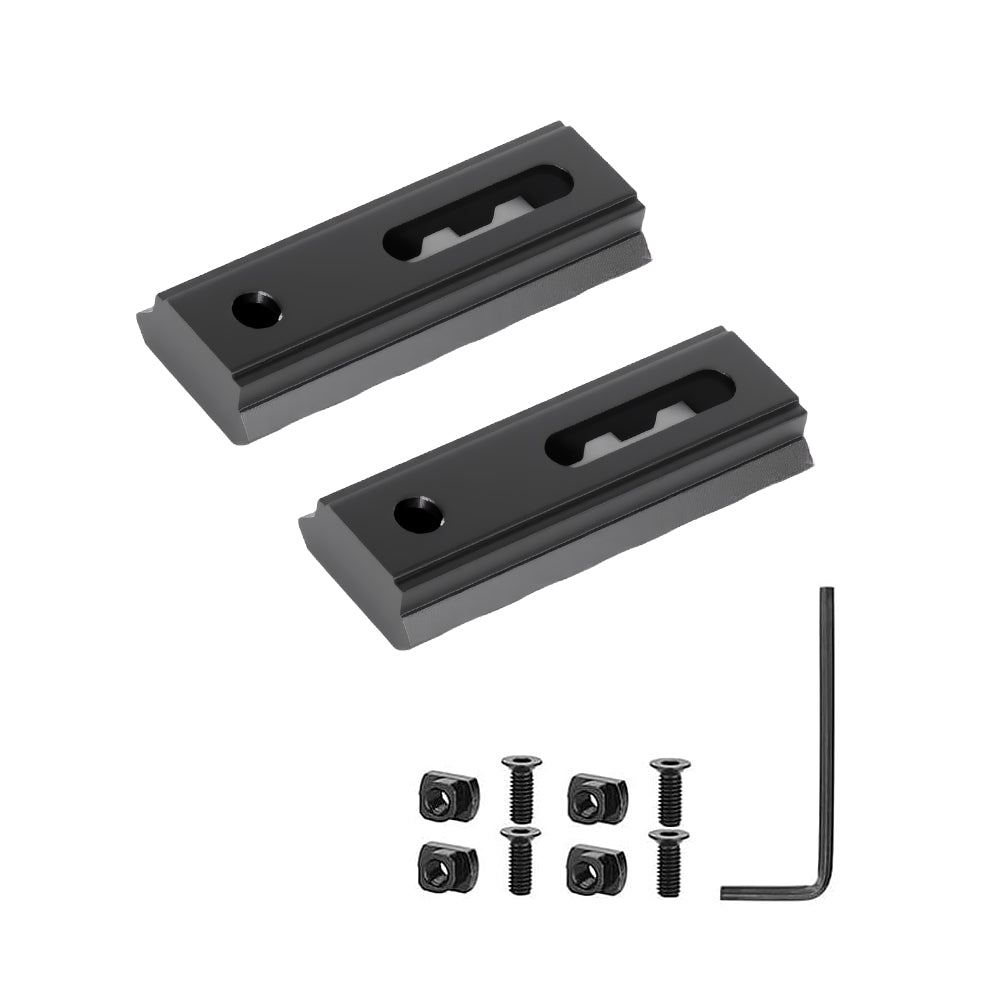 2.16 Inch Long 5 Slot Aluminum Adjustable Pitch Slotted Made Picatinny Rail with 2 T-Nuts & Screws 2 Wrench for Mlok Compatible (2-Pack)