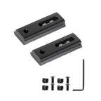 2.16 Inch Long 5 Slot Aluminum Adjustable Pitch Slotted Made Picatinny Rail with 2 T-Nuts & Screws 2 Wrench for Mlok Compatible (2-Pack)
