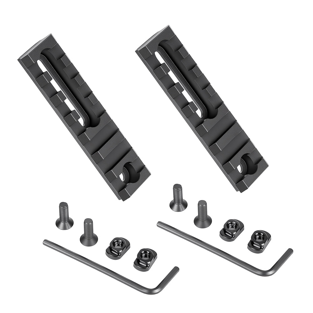2.95 Inch Long 7 Slot Aluminum Adjustable Pitch Slotted Made Picatinny Rail with 2 T-Nuts & Screws 2 Wrench for Mlok Compatible (2-Pack)