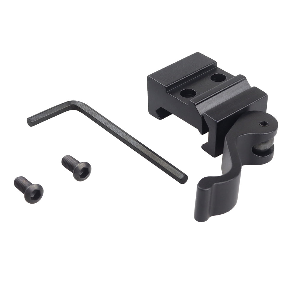 FRSF Quick Release Riser Mount, Aluminum, Black, 21mm Picatinny/Weaver Rail, Right Angle Adapter Base with Fast Detach Lever Lock