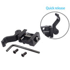 FRSF Quick Release Riser Mount, Aluminum, Black, 21mm Picatinny/Weaver Rail, Right Angle Adapter Base with Fast Detach Lever Lock