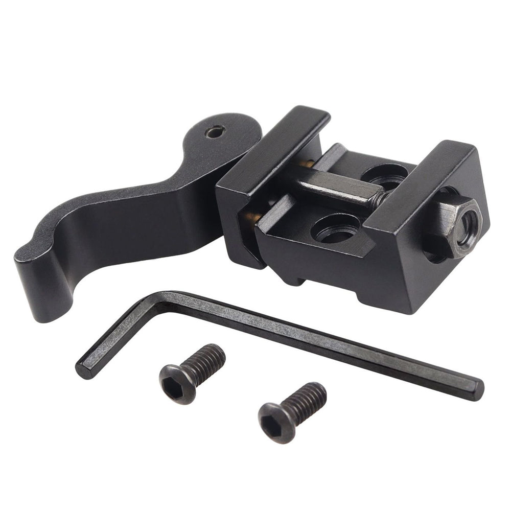FRSF Quick Release Riser Mount, Aluminum, Black, 21mm Picatinny/Weaver Rail, Right Angle Adapter Base with Fast Detach Lever Lock
