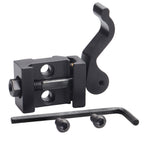 FRSF Quick Release Riser Mount, Aluminum, Black, 21mm Picatinny/Weaver Rail, Right Angle Adapter Base with Fast Detach Lever Lock