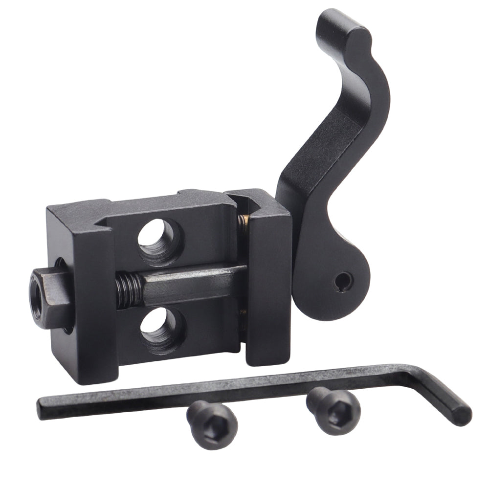 FRSF Quick Release Riser Mount, Aluminum, Black, 21mm Picatinny/Weaver Rail, Right Angle Adapter Base with Fast Detach Lever Lock
