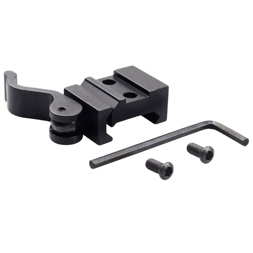 FRSF Quick Release Riser Mount, Aluminum, Black, 21mm Picatinny/Weaver Rail, Right Angle Adapter Base with Fast Detach Lever Lock