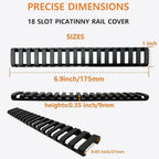 Picatinny Rail Covers 18-Slot – 8PCS Trapezoidal Polymer Anti-Slip Rail Protector Panels (Black / Tan / Green)