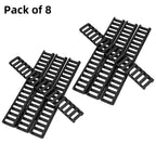 Picatinny Rail Covers 18-Slot – 8PCS Trapezoidal Polymer Anti-Slip Rail Protector Panels (Black / Tan / Green)
