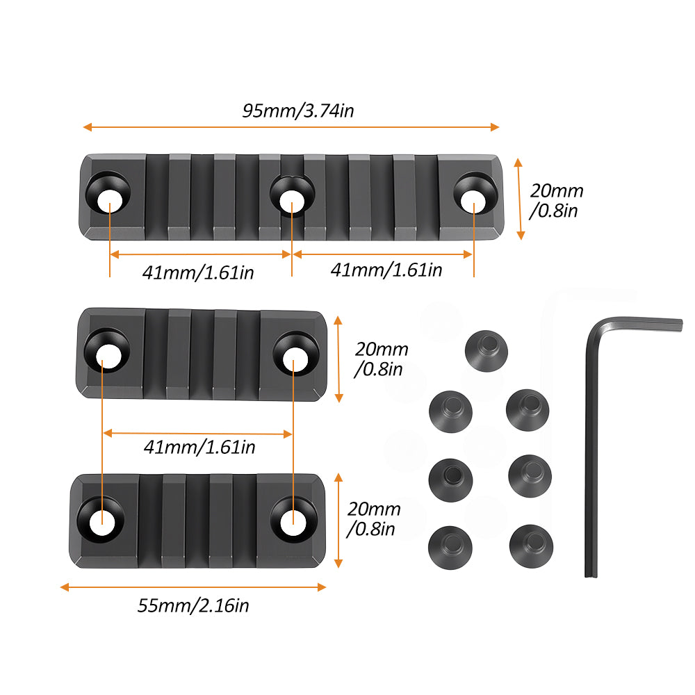 Aluminum Slotted Made Picatinny Section Kit Set for SMR Hand Guards Tactical