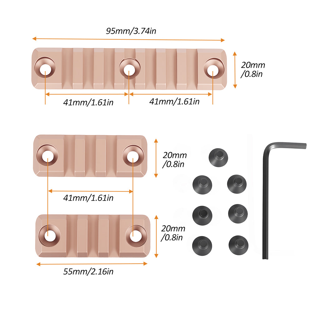 Aluminum Slotted Made Picatinny Section Kit Set for SMR Hand Guards Tactical