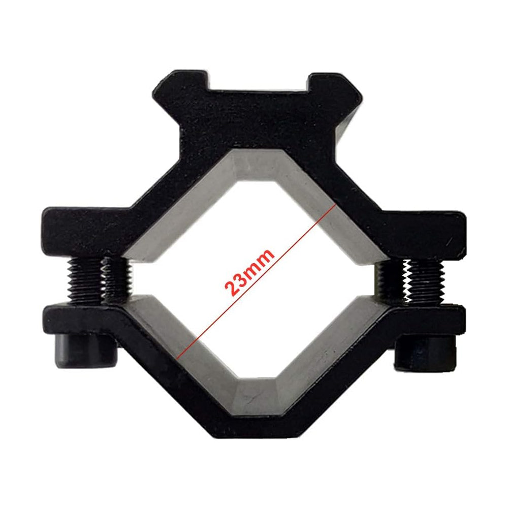 Universal Barrel Mount with Single Picatinny Weaver Rail 3 Slot Diameter 20mm to 28mm for Flashlight