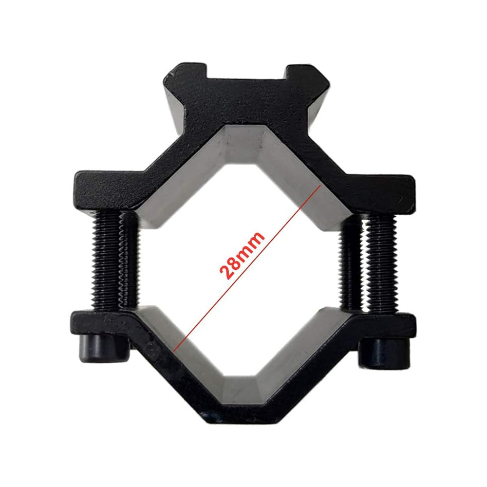 Universal Barrel Mount with Single Picatinny Weaver Rail 3 Slot Diameter 20mm to 28mm for Flashlight