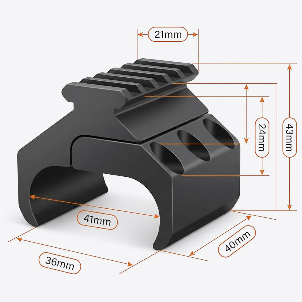 Double Barrel Shotgun Mount with 5-Slot 20mm Picatinny Rail – Tactical Laser & Flashlight Clamp (2-Piece)