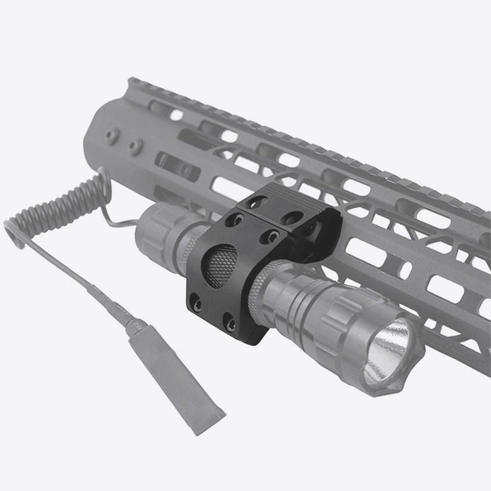 25.4mm  Diameter Scope Ring Holder Mount Flashlight Clip Clamping Fit M-lok Handguard Rail_Black Color