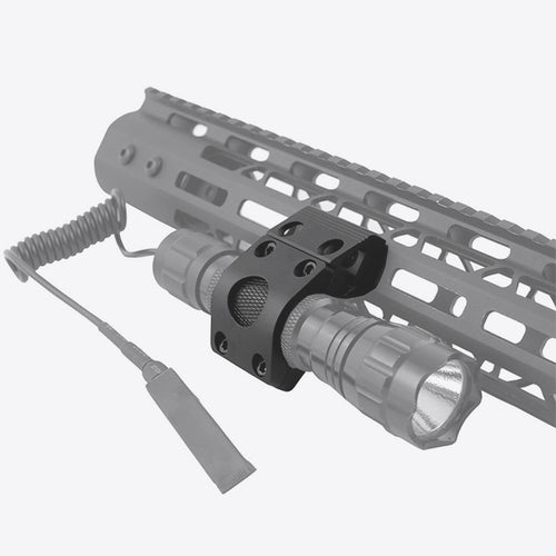 25.4mm  Diameter Scope Ring Holder Mount Flashlight Clip Clamping Fit M-lok Handguard Rail_Black Color