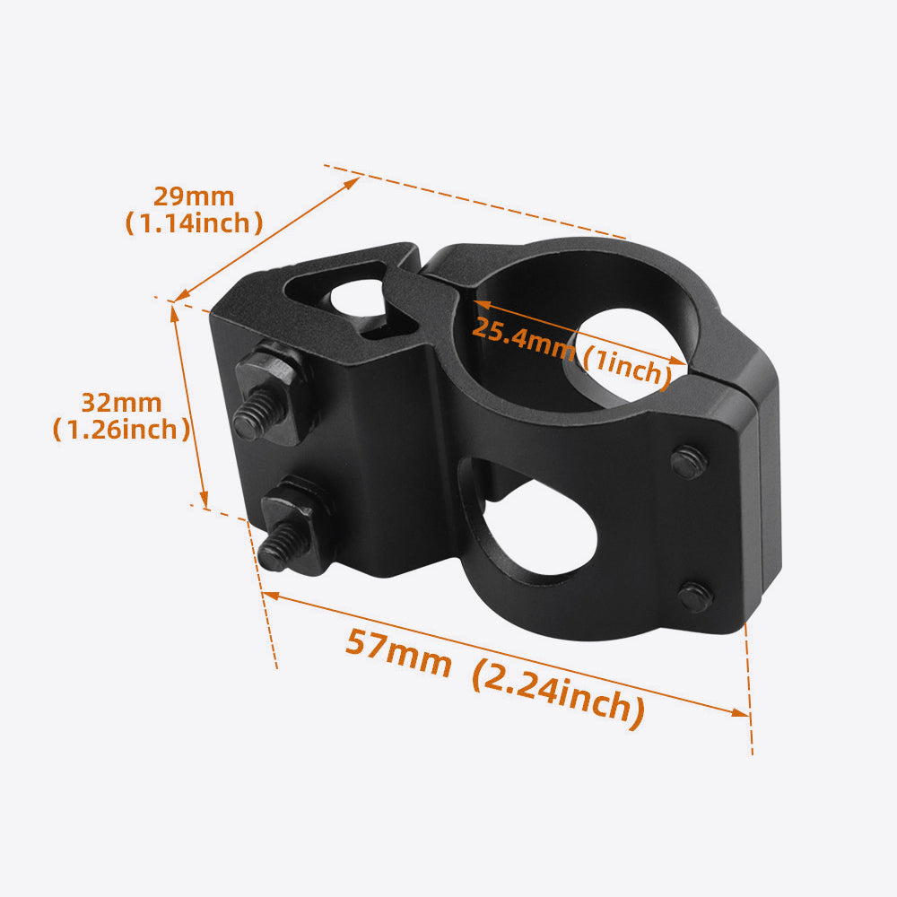 25.4mm  Diameter Scope Ring Holder Mount Flashlight Clip Clamping Fit M-lok Handguard Rail_Black Color