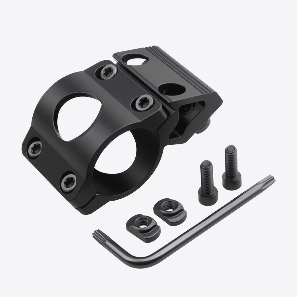 25.4mm  Diameter Scope Ring Holder Mount Flashlight Clip Clamping Fit M-lok Handguard Rail_Black Color