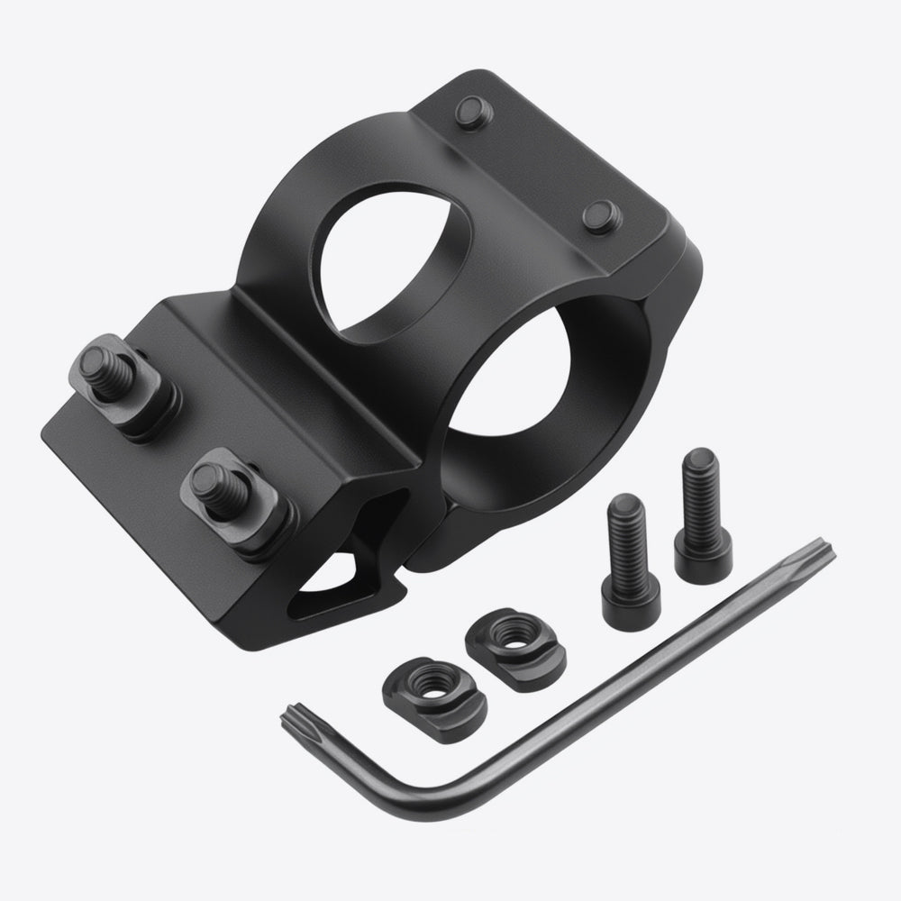 25.4mm  Diameter Scope Ring Holder Mount Flashlight Clip Clamping Fit M-lok Handguard Rail_Black Color
