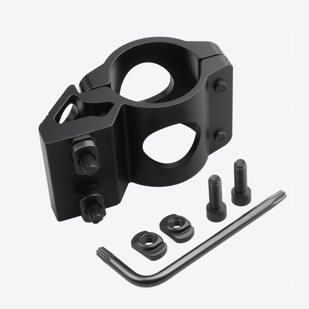 25.4mm  Diameter Scope Ring Holder Mount Flashlight Clip Clamping Fit M-lok Handguard Rail_Black Color
