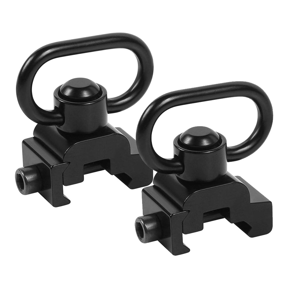QD Sling Swivel Mount Push Button 1-1/4" 20mm Weaver or Picatinny Rail Mounted Quick Release Sling Ring Set Adapter Hunting