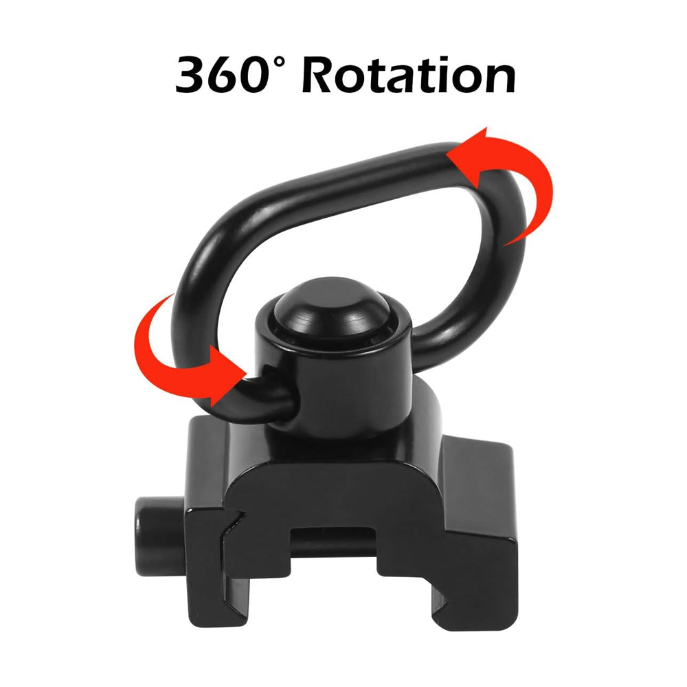 QD Sling Swivel Mount Push Button 1-1/4" 20mm Weaver or Picatinny Rail Mounted Quick Release Sling Ring Set Adapter Hunting